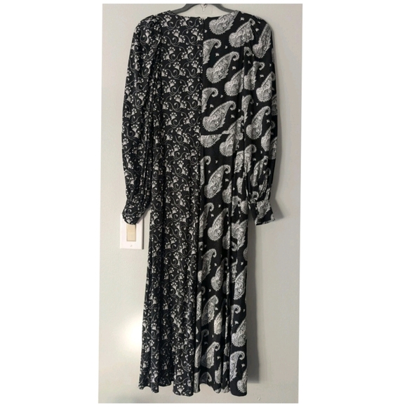 Ted Baker Baylei V-neck Paisley-print Crepe Midi Dress In Black - Picture 9 of 9